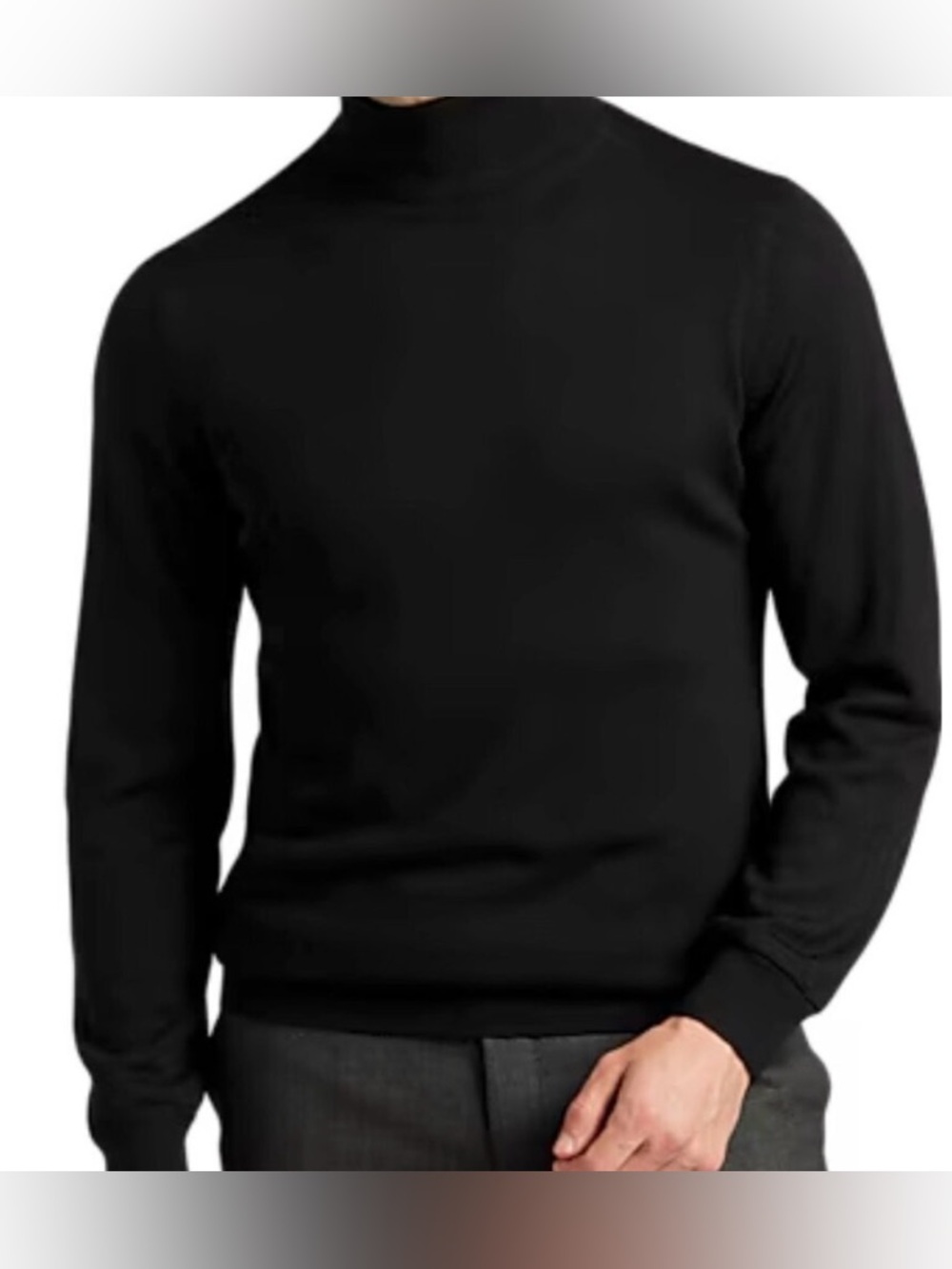 Joseph Abboud Mens black Modern Fit Merino Wool Turtleneck pullover Sweater XL